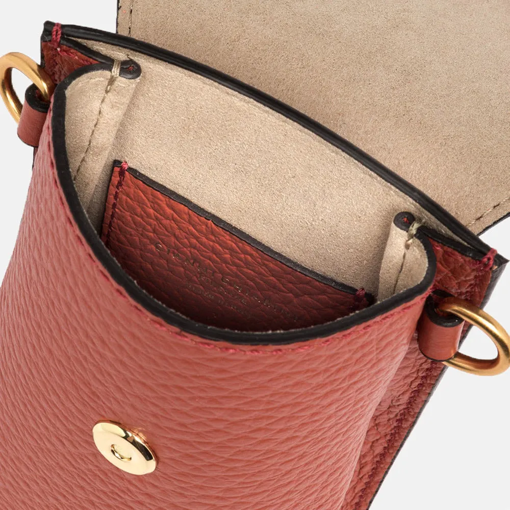 Autumn Orange Leather Corallo Phone Bag