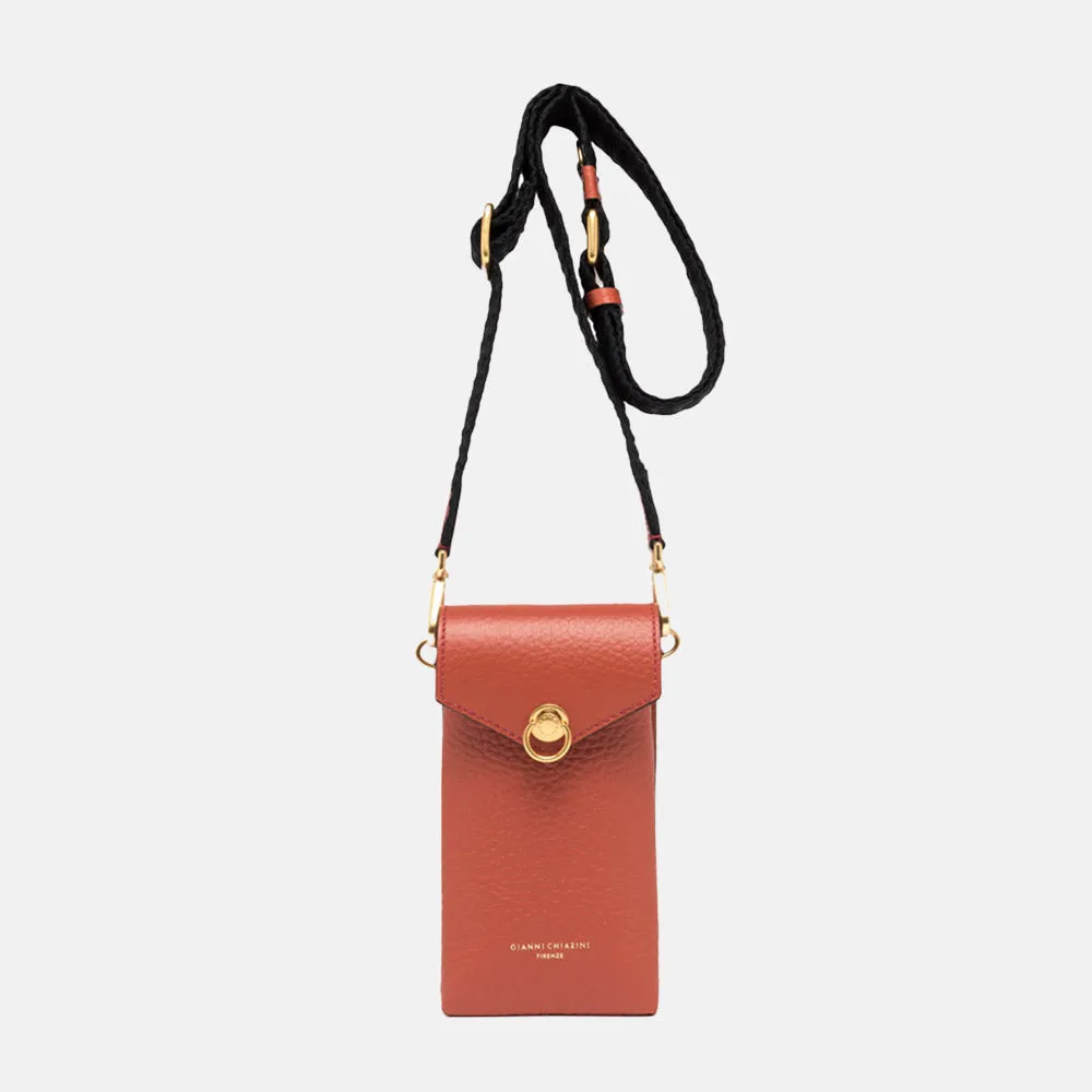 Autumn Orange Leather Corallo Phone Bag