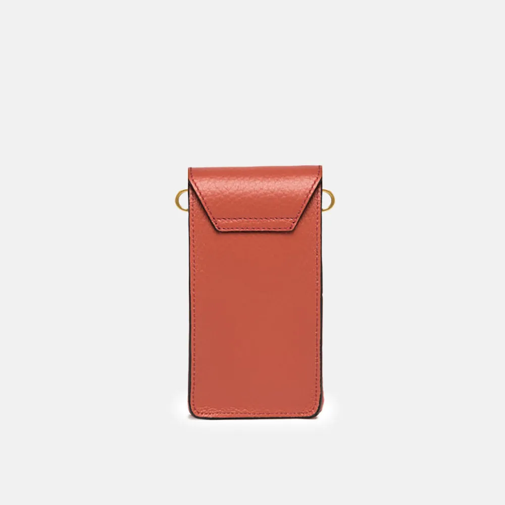 Autumn Orange Leather Corallo Phone Bag
