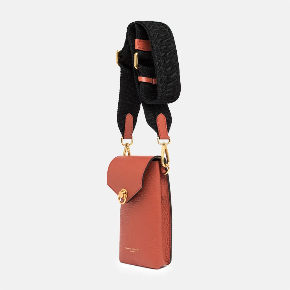 Autumn Orange Leather Corallo Phone Bag