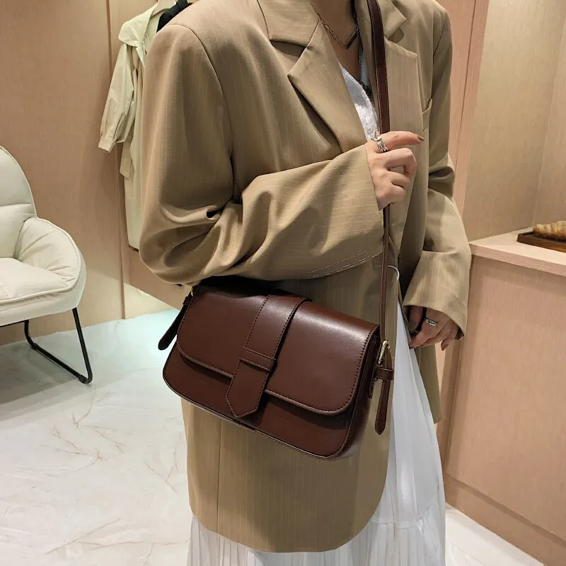 Back to College Ladies retro square shoulder bag fashion casual shoulder bag mini messenger bag autumn and winter new ladies bag purse