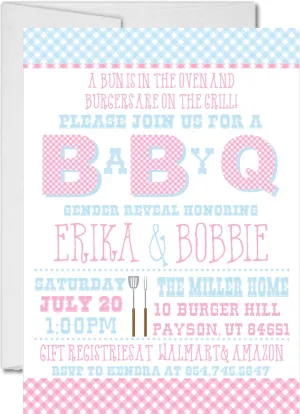 Backyard BBQ Gender Reveal Invitations