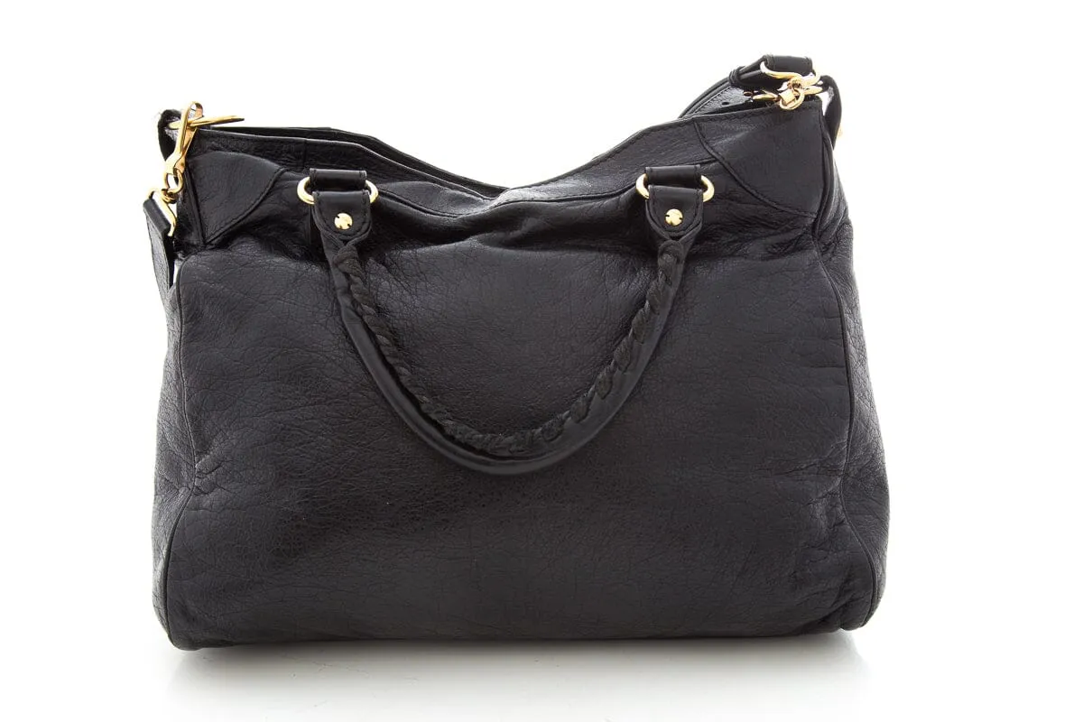 Balenciaga Black Leather City Handbag