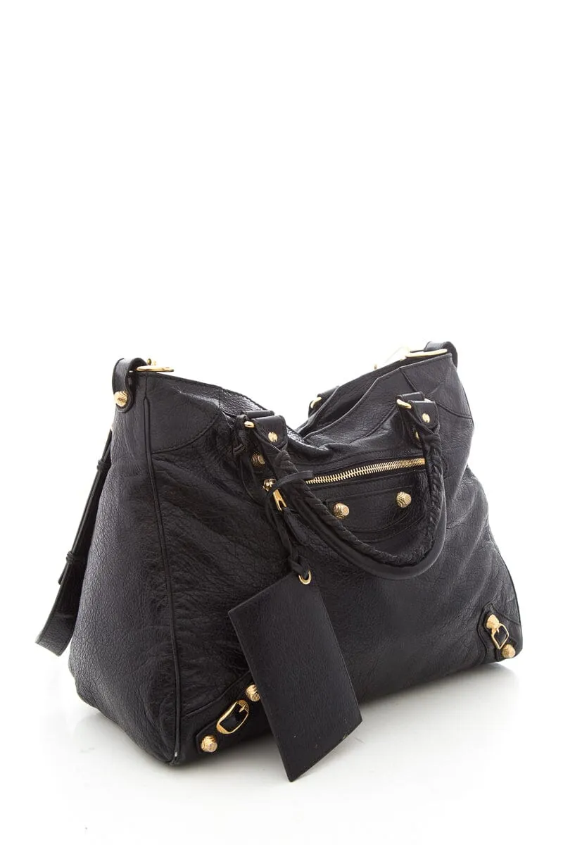 Balenciaga Black Leather City Handbag