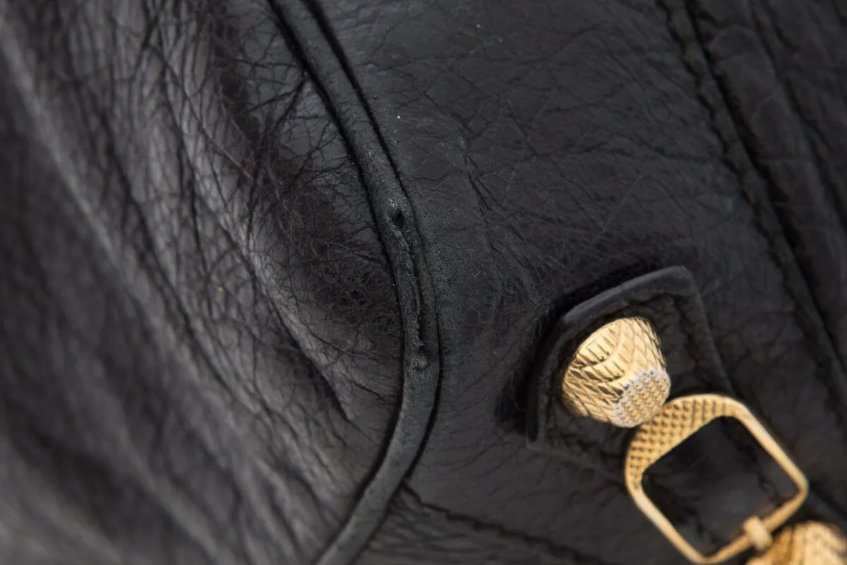Balenciaga Black Leather City Handbag