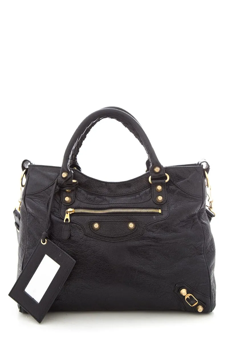 Balenciaga Black Leather City Handbag