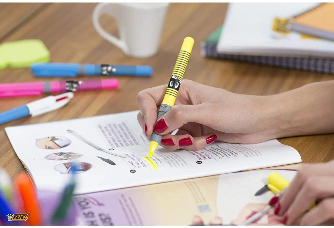 BIC - Card 4 Highlighter Grip Highlighters - Pastel