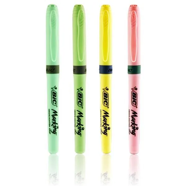 BIC - Card 4 Highlighter Grip Highlighters - Pastel