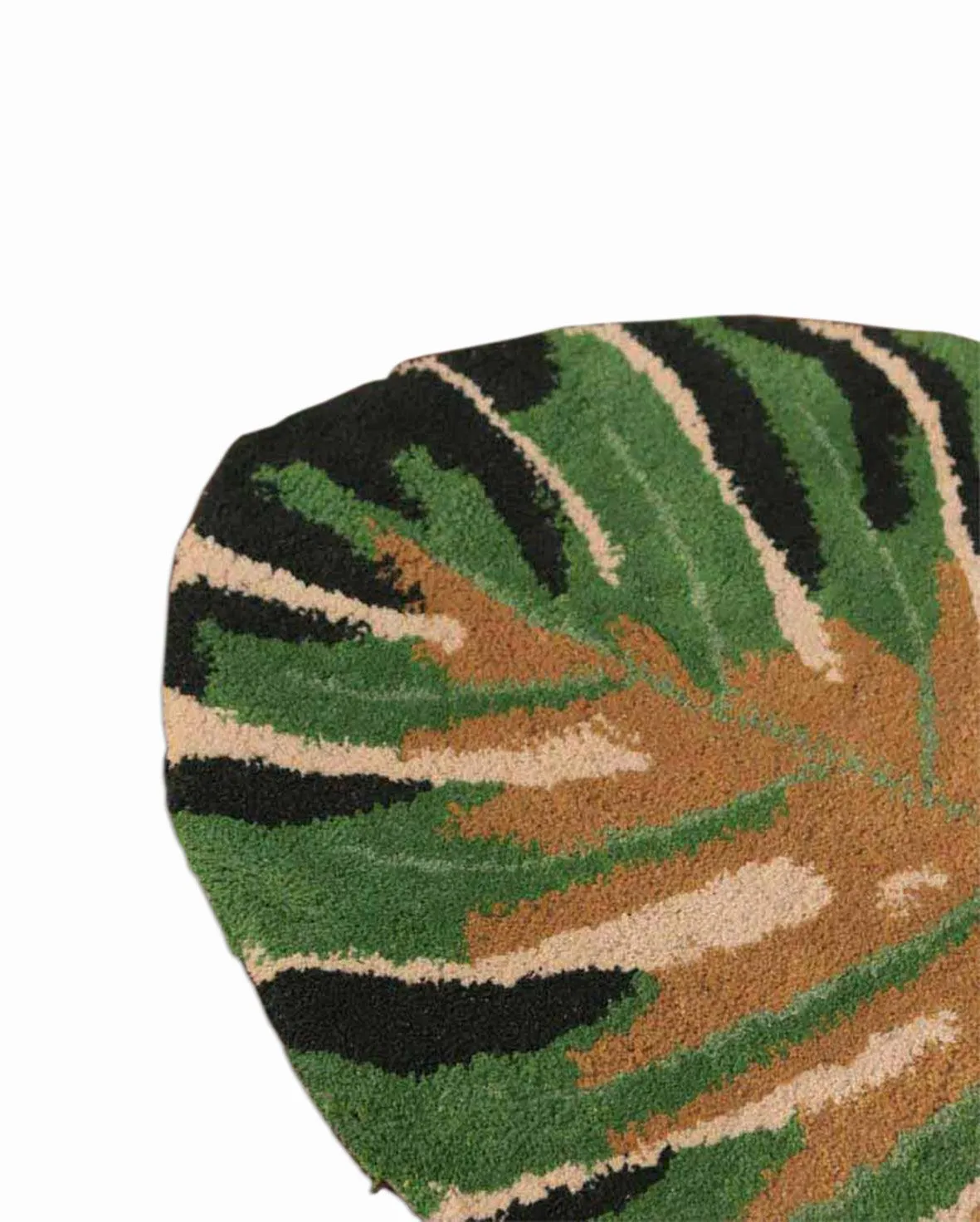 Big Leaves Design Tufted Polyester Rug | 1.6x1.3 ft