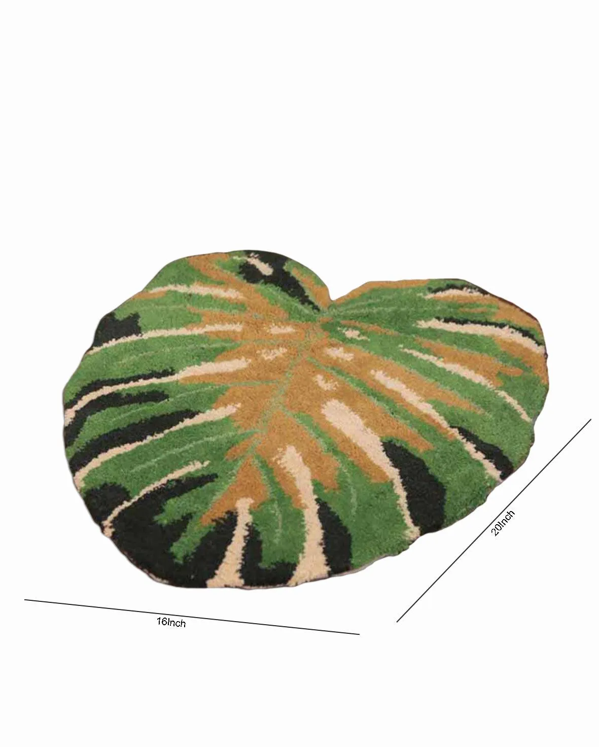 Big Leaves Design Tufted Polyester Rug | 1.6x1.3 ft