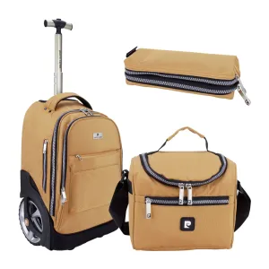Big Wheel School Trolley Set of 3 Golden Brown