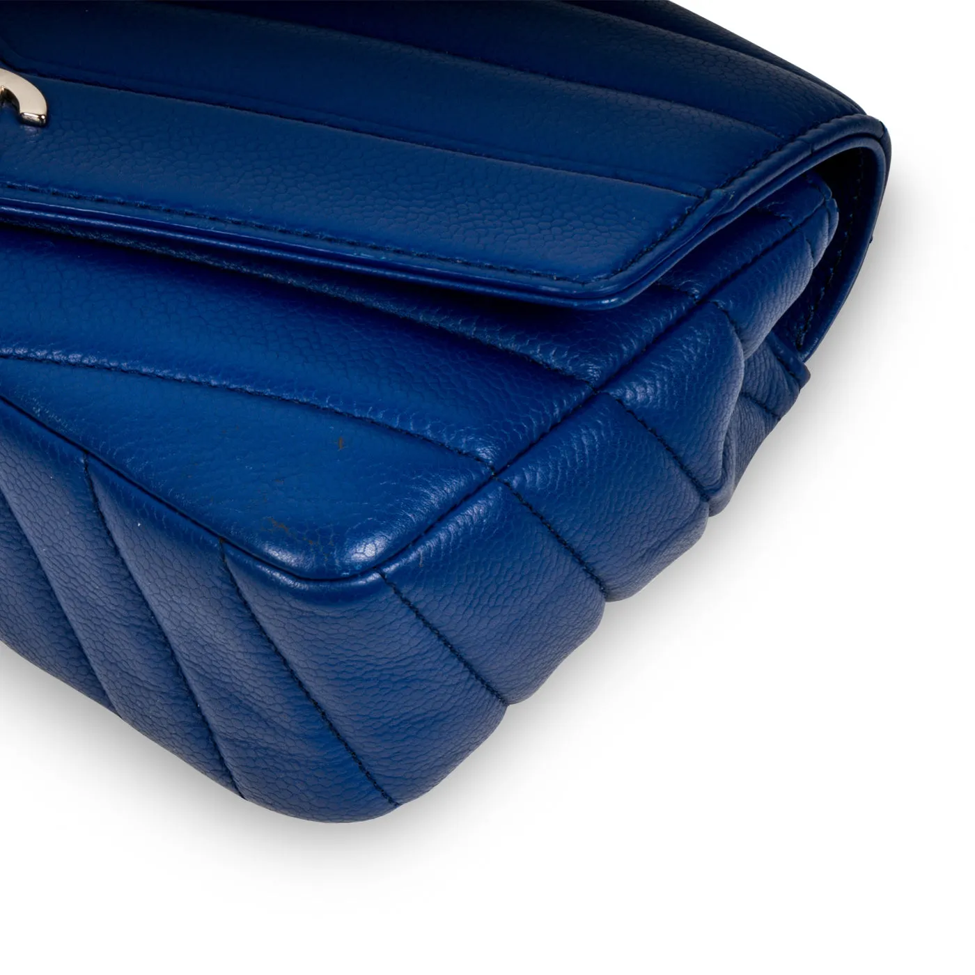 Blue Chevron Single Flap Bag