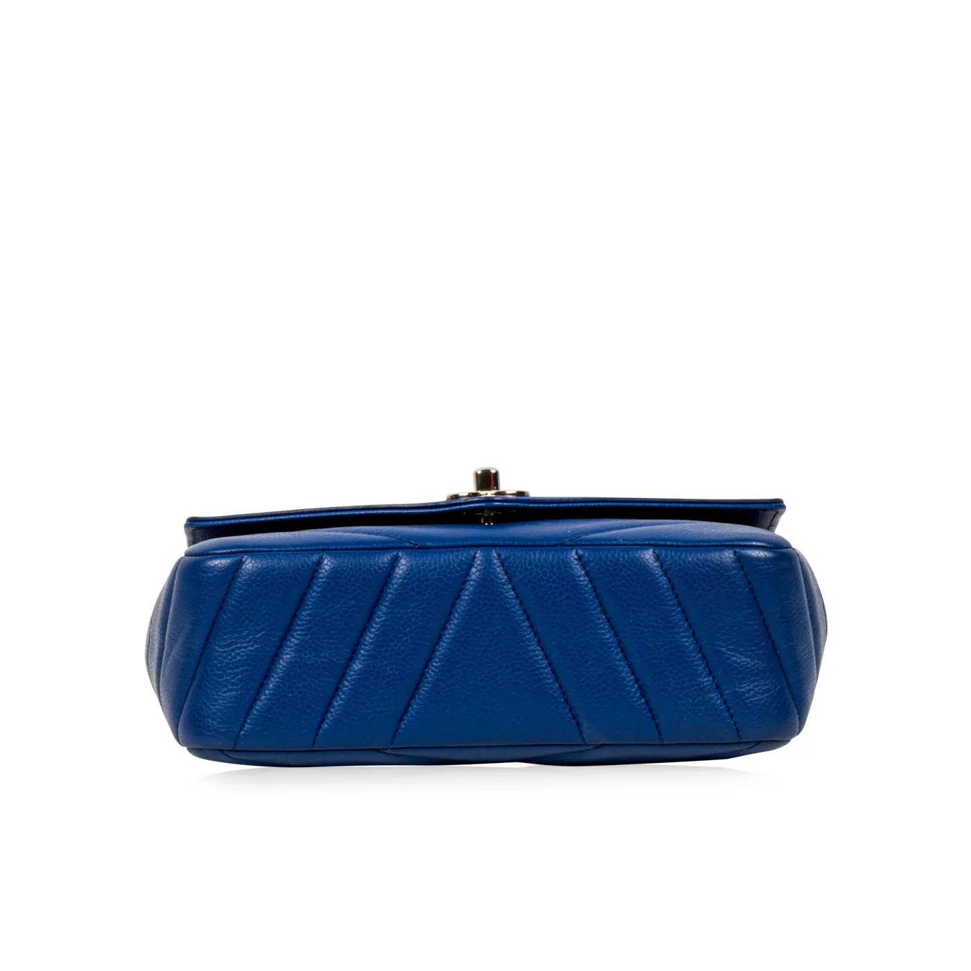Blue Chevron Single Flap Bag