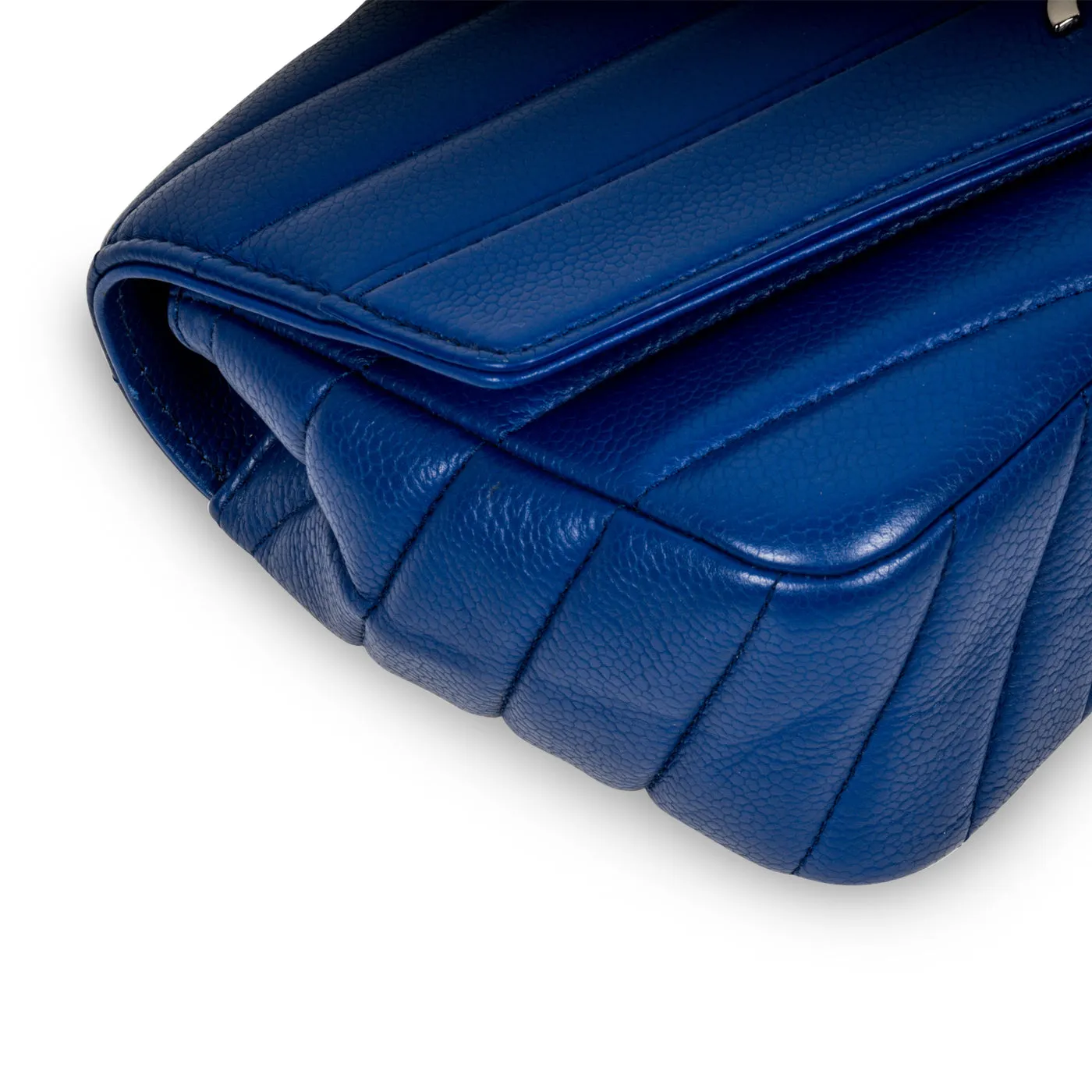 Blue Chevron Single Flap Bag