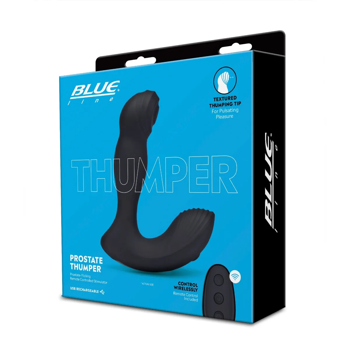 Blue Line Thumper Flicking Remote Controlled Prostate Stimulator Black