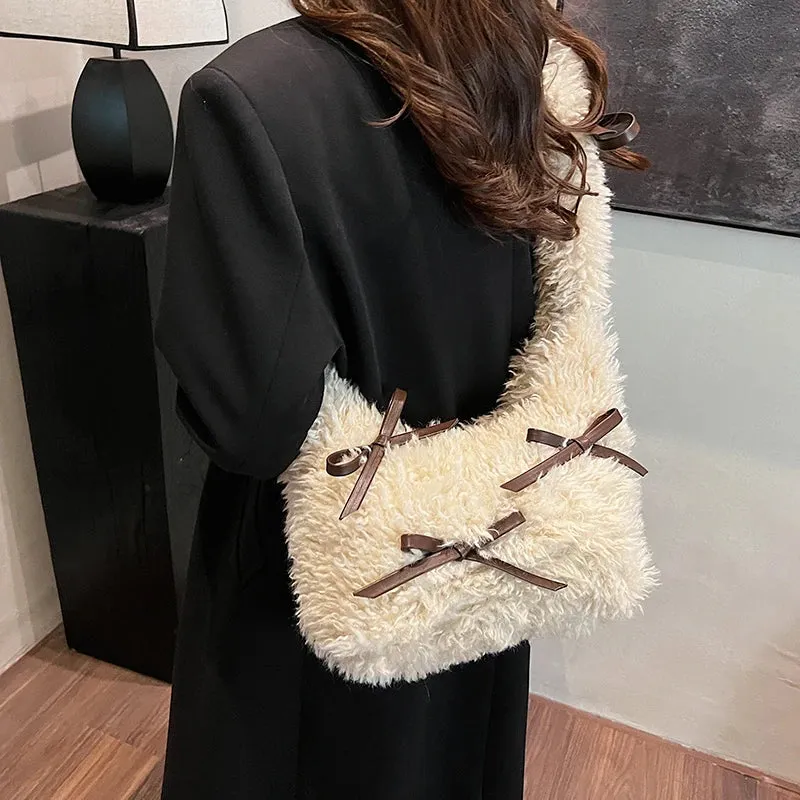 Bow Plush Crossbody Bags
