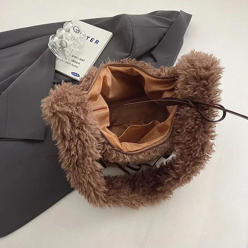 Bow Plush Crossbody Bags
