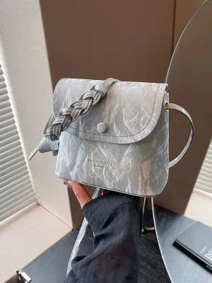 Braided Strap Bucket Shoulder Bag