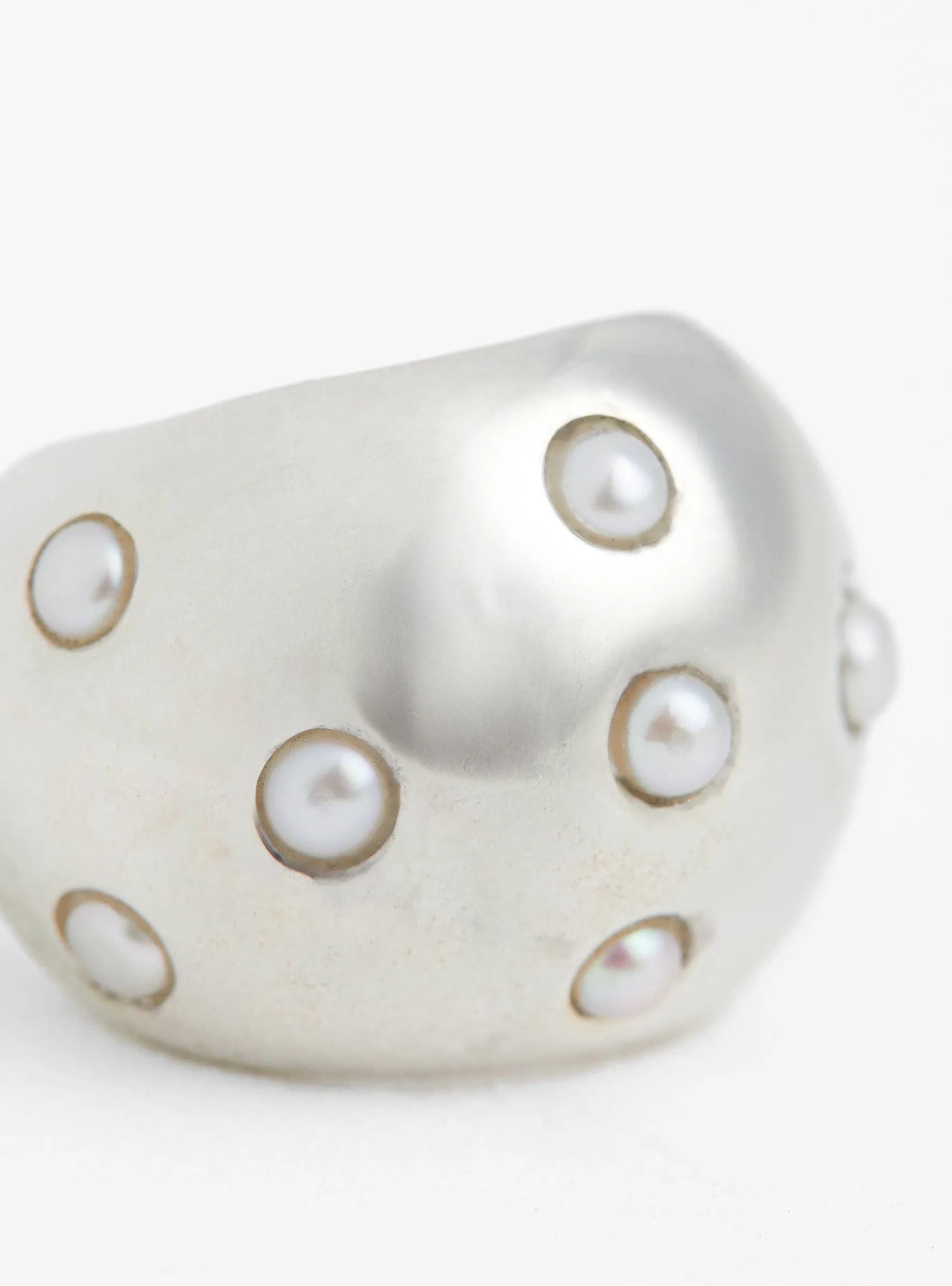 Bubble Hoops with Pearl Caps Sterling Silver Pearl