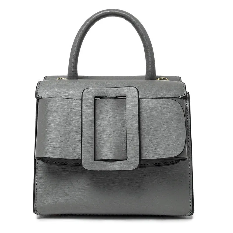 Buckle Crossbody Leather Handbag