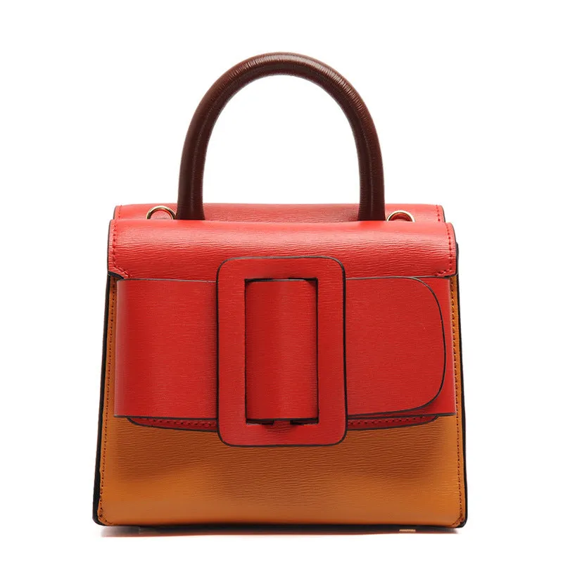 Buckle Crossbody Leather Handbag
