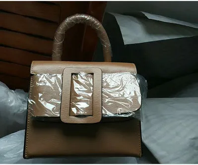 Buckle Crossbody Leather Handbag