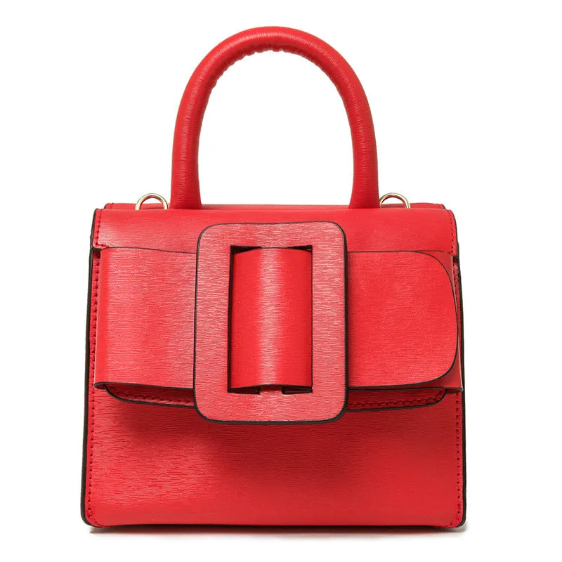 Buckle Crossbody Leather Handbag