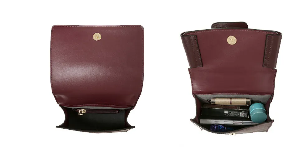 Buckle Crossbody Leather Handbag