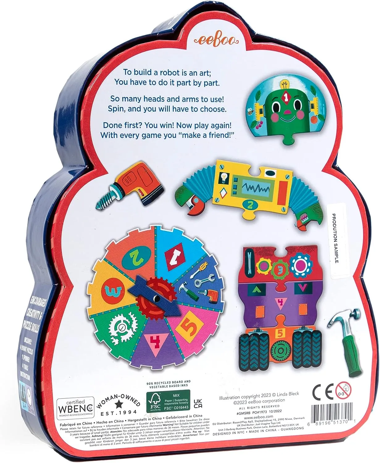 Build A Robot Shaped Box Spinner Game