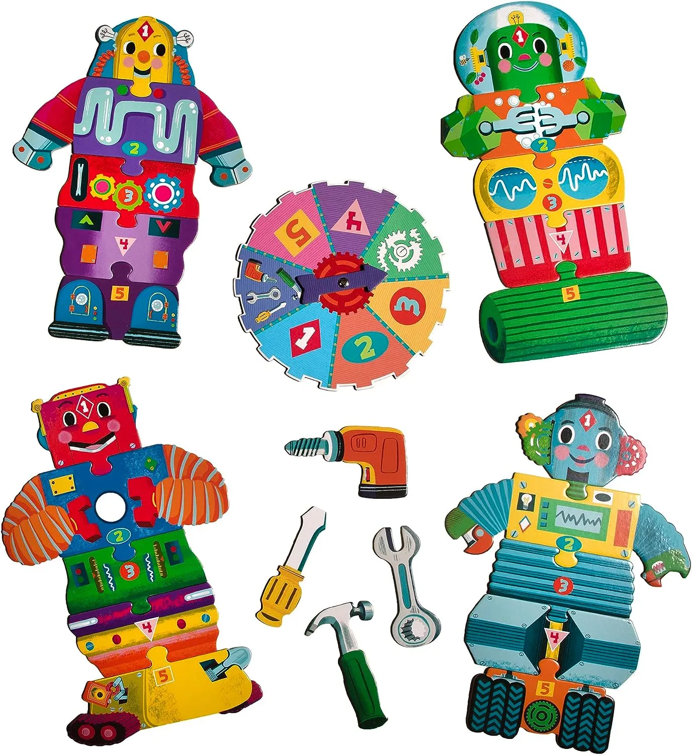Build A Robot Shaped Box Spinner Game