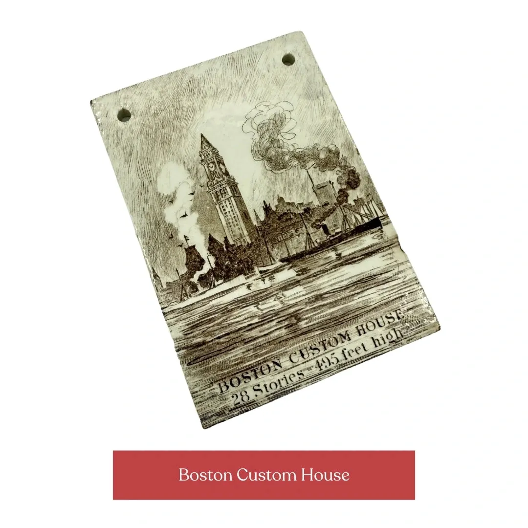 Calendar Tiles with Historic Scenes of the Mayflower, USS Constitution, and Historic Boston Landmarks — 1908 - 1920