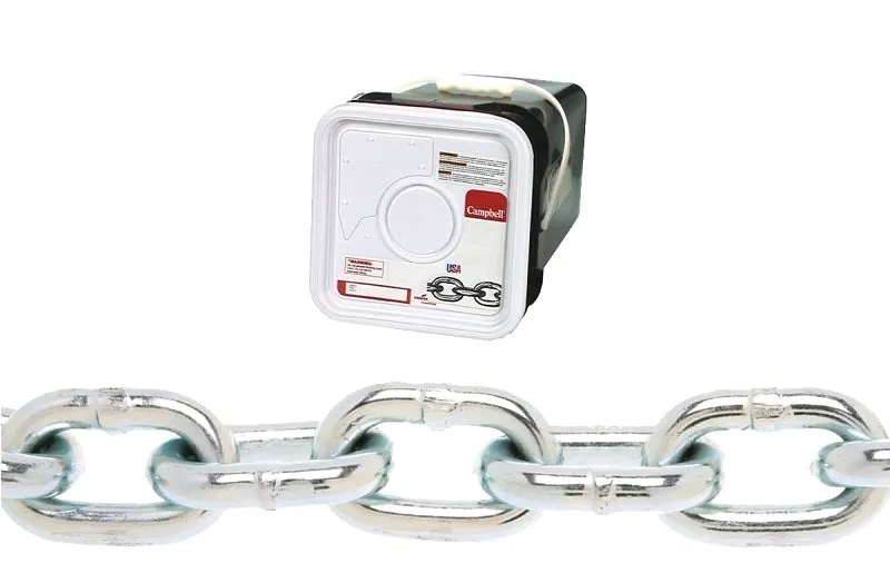 Campbell 0143436 Proof Coil Chain, 1/4 in, 100 ft L, 30 Grade, Steel, Galvanized :PAIL: QUANTITY: 1