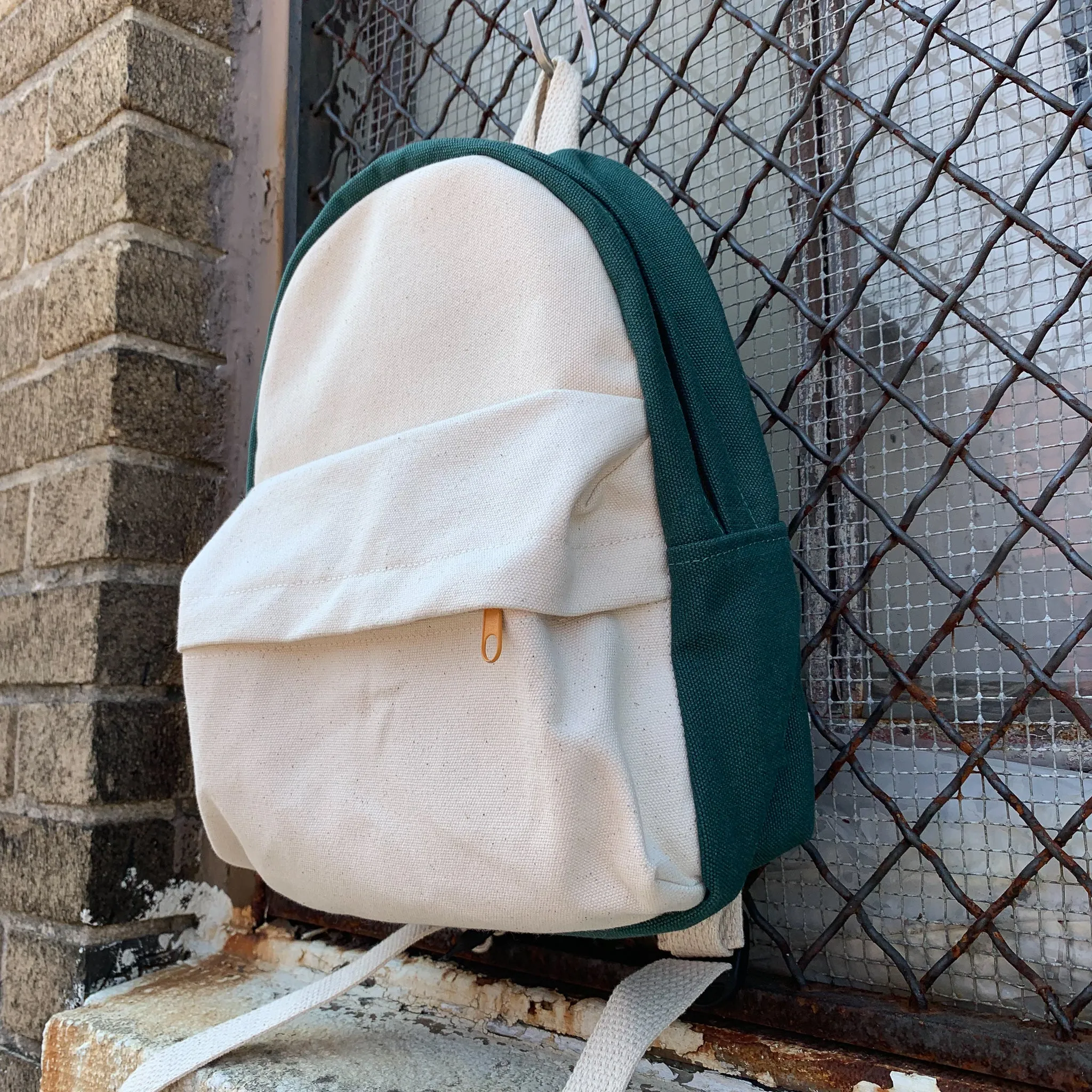 Canvas Mini Backpack-Natural
