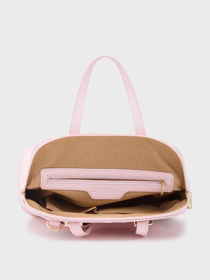 Caprese Shanaya Satchel Medium Pink Printed Women'S Handbag Pink