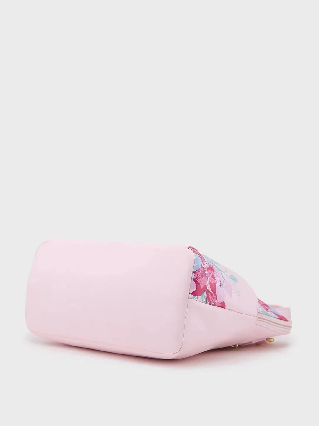 Caprese Shanaya Satchel Medium Pink Printed Women'S Handbag Pink