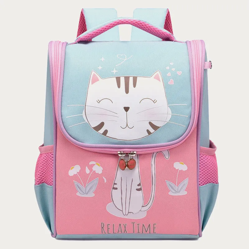Cartoon Backpack For Kids Animal Printing Spine Protect Schoolbag