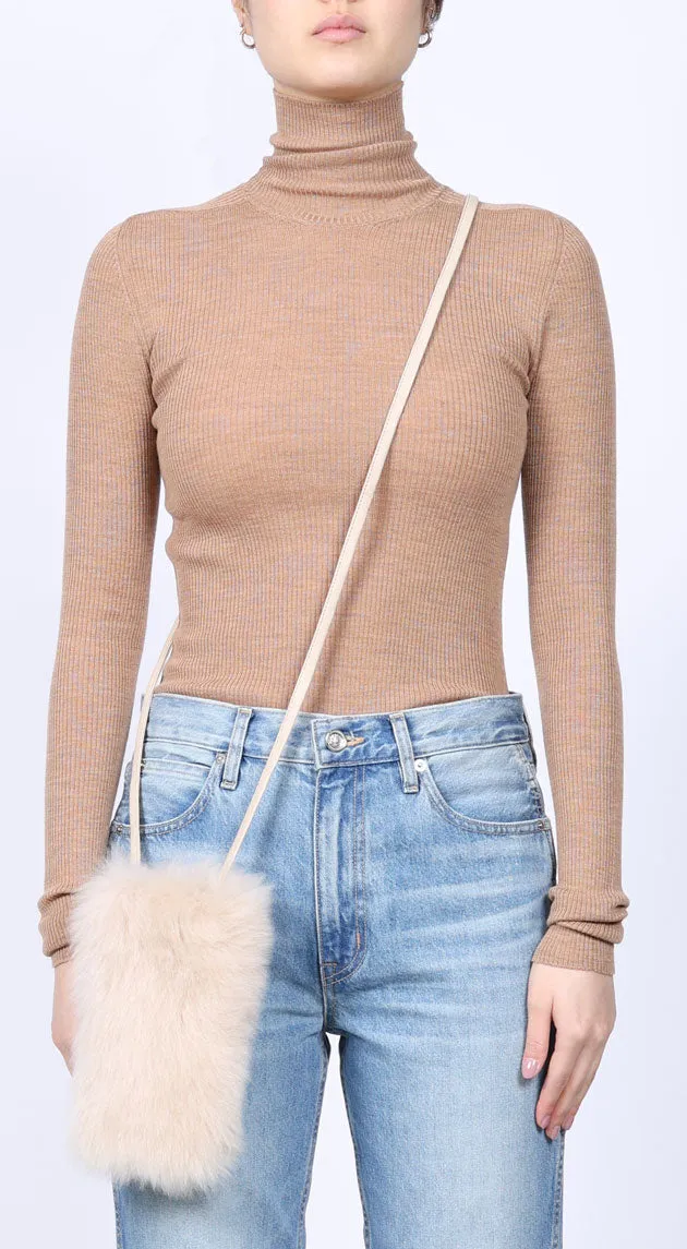Cashmere Shearling Phone Bag