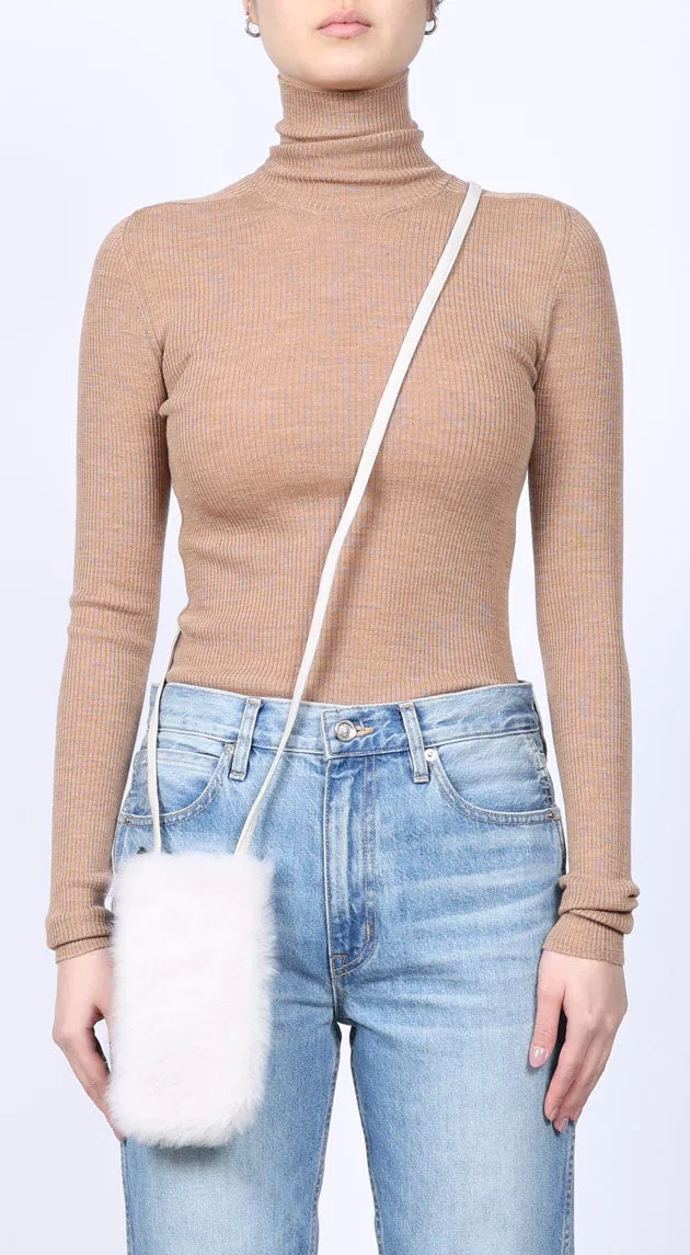 Cashmere Shearling Phone Bag