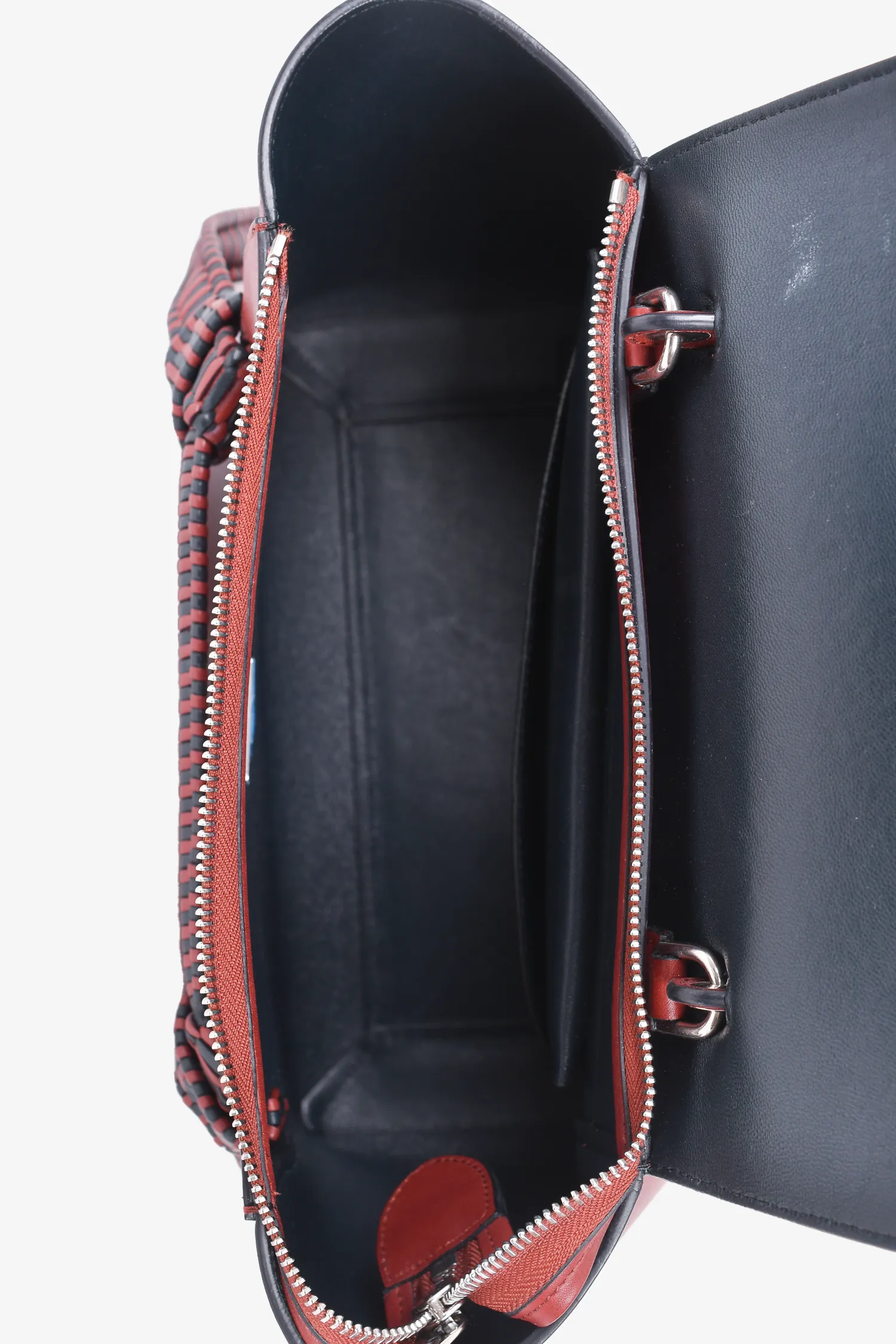 Celine 2017 Burgundy Leather Braided Micro Belt Bag