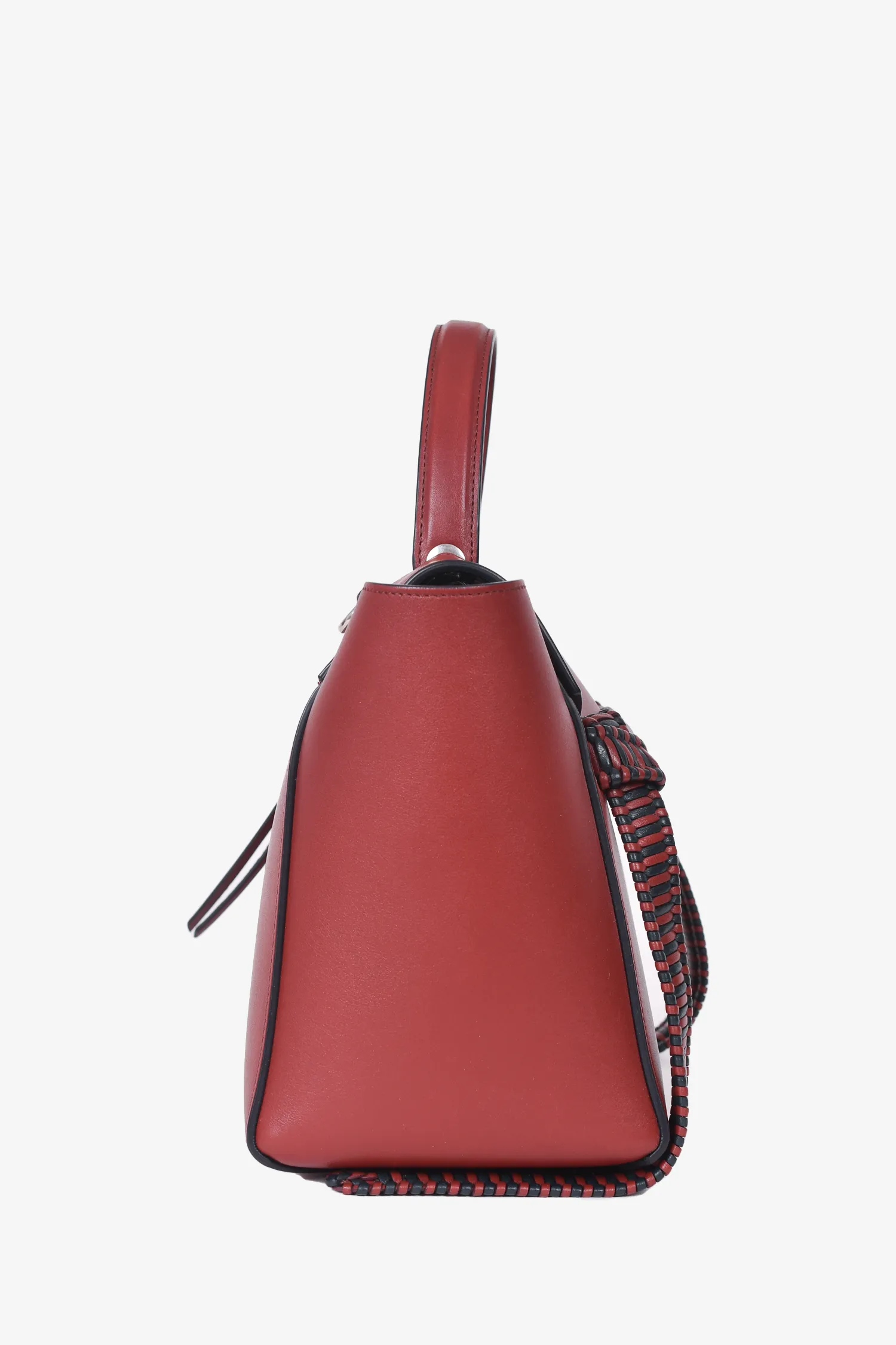 Celine 2017 Burgundy Leather Braided Micro Belt Bag