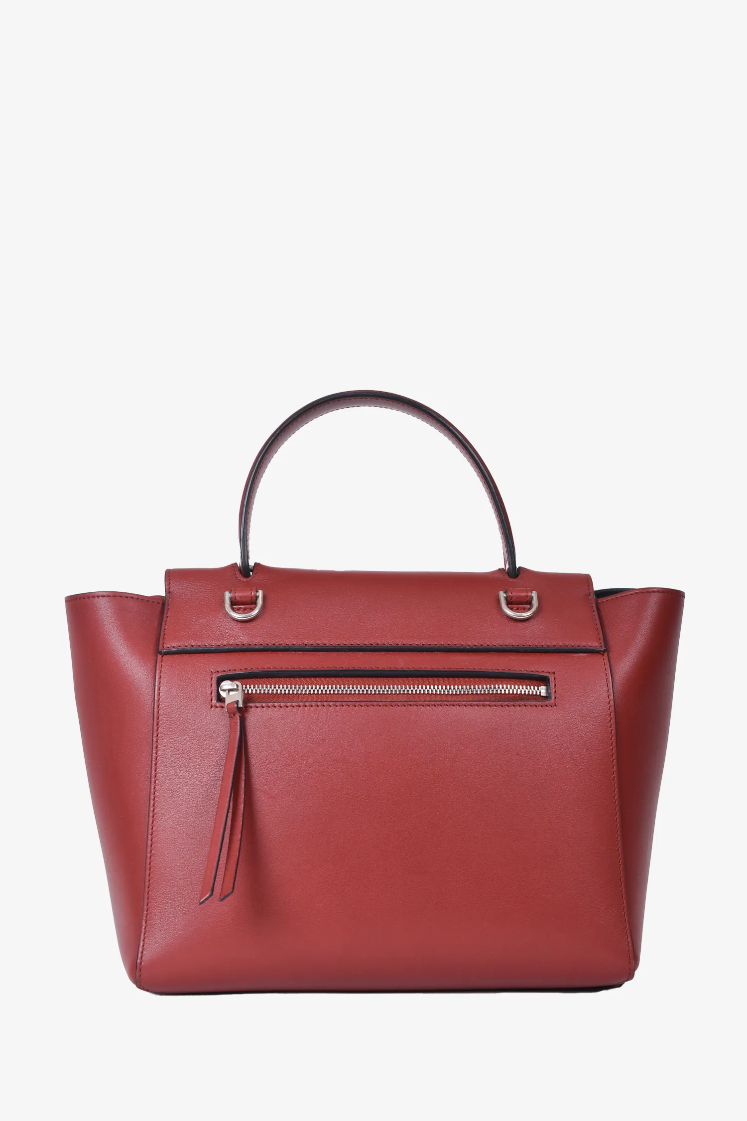 Celine 2017 Burgundy Leather Braided Micro Belt Bag