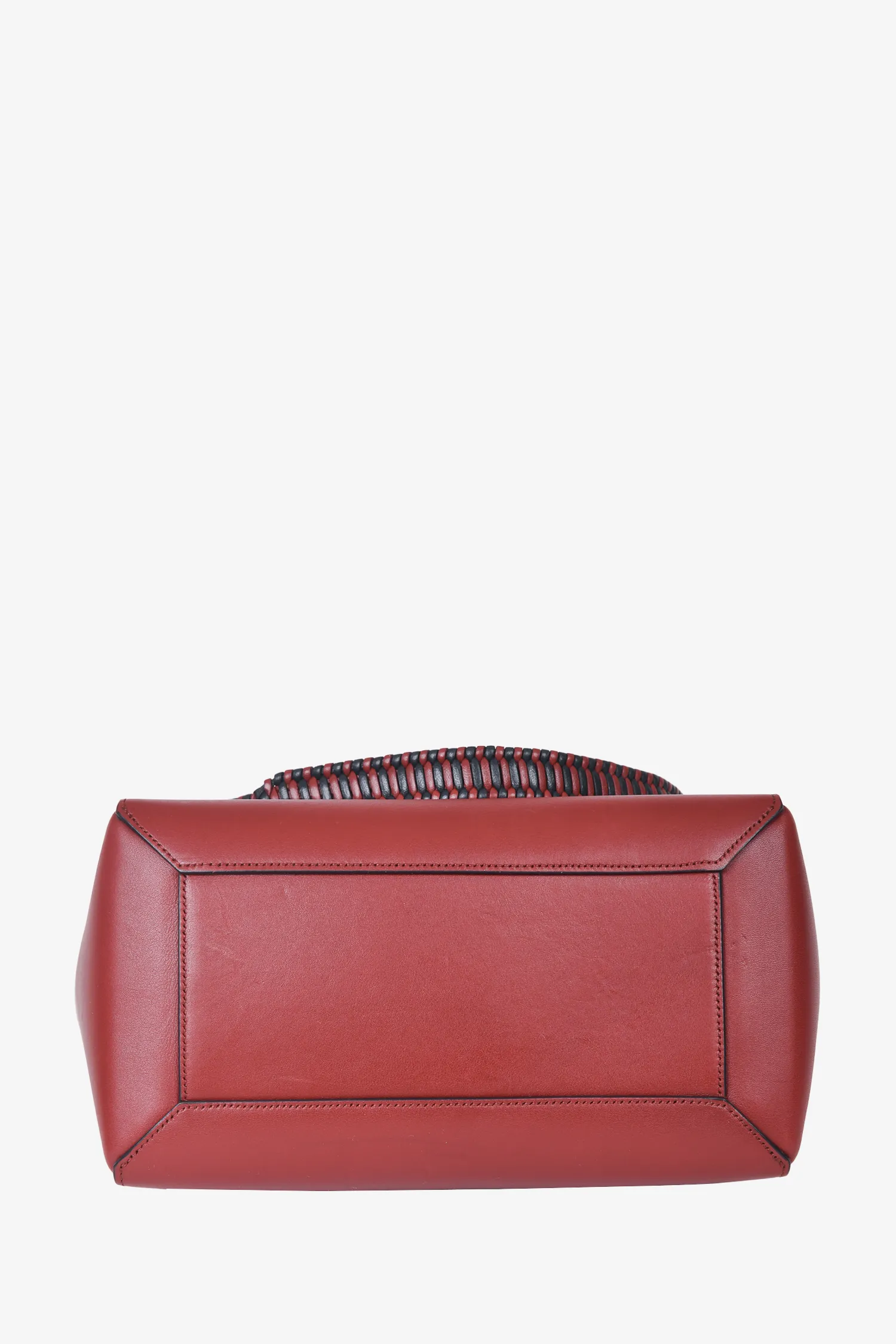 Celine 2017 Burgundy Leather Braided Micro Belt Bag