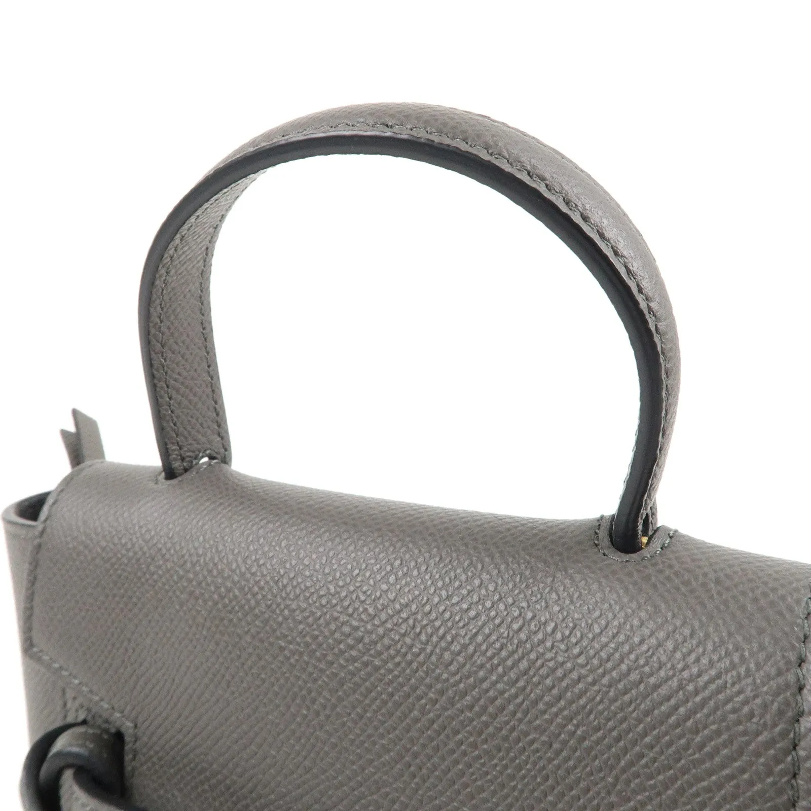 CELINE Leather Pico Belt Bag 2Way Bag Shoulder Bag Gray 194263