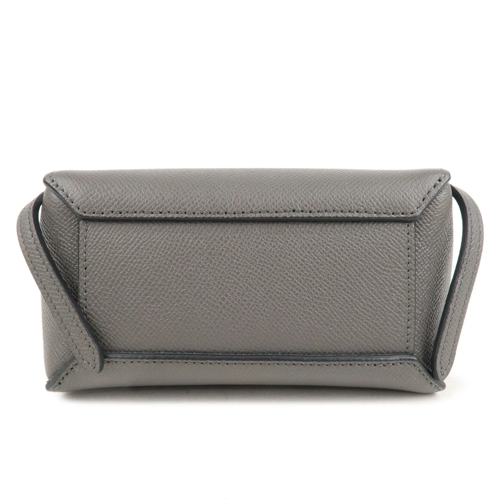 CELINE Leather Pico Belt Bag 2Way Bag Shoulder Bag Gray 194263