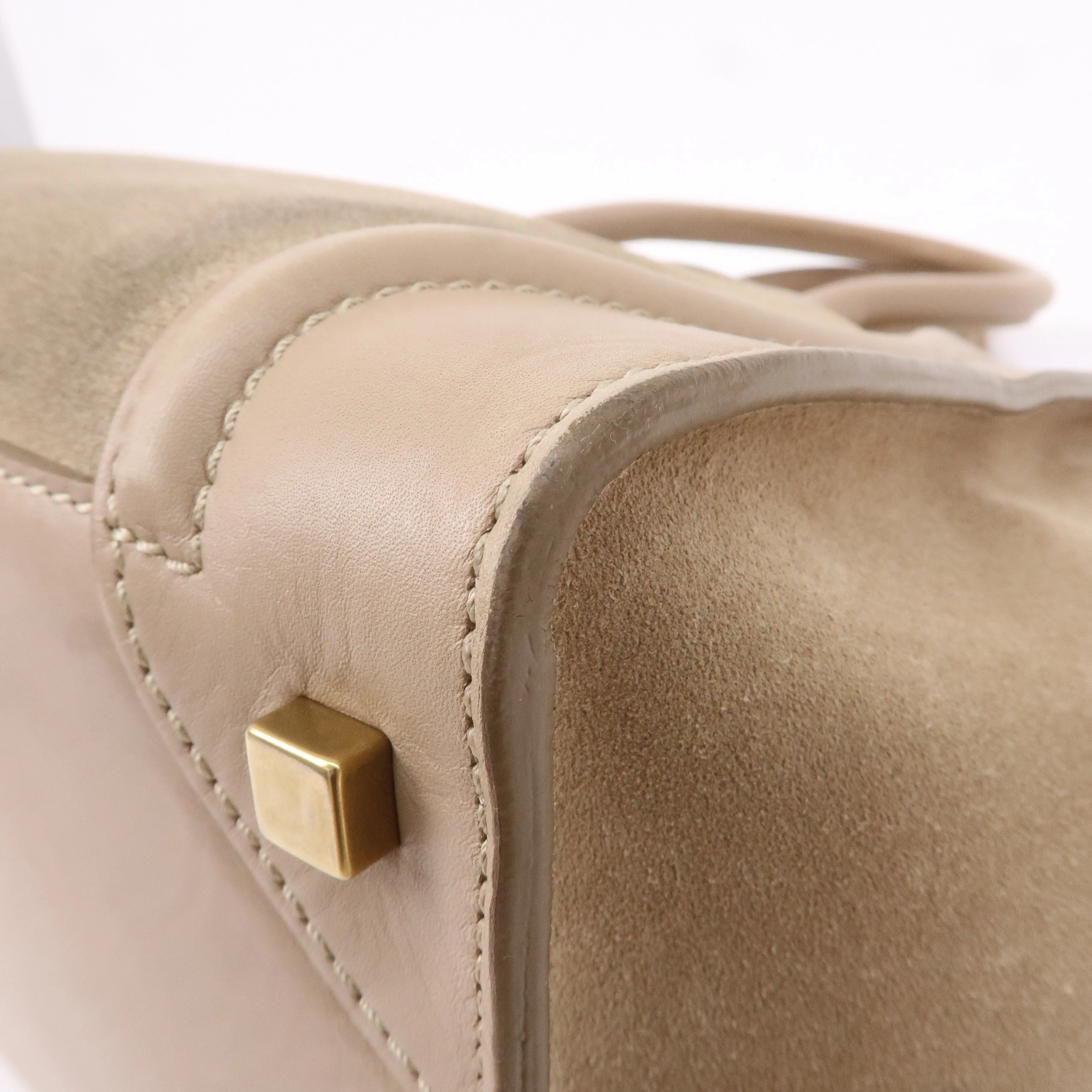CELINE Luggage Mini Shopper Hand Bag Leather 165213 Beige