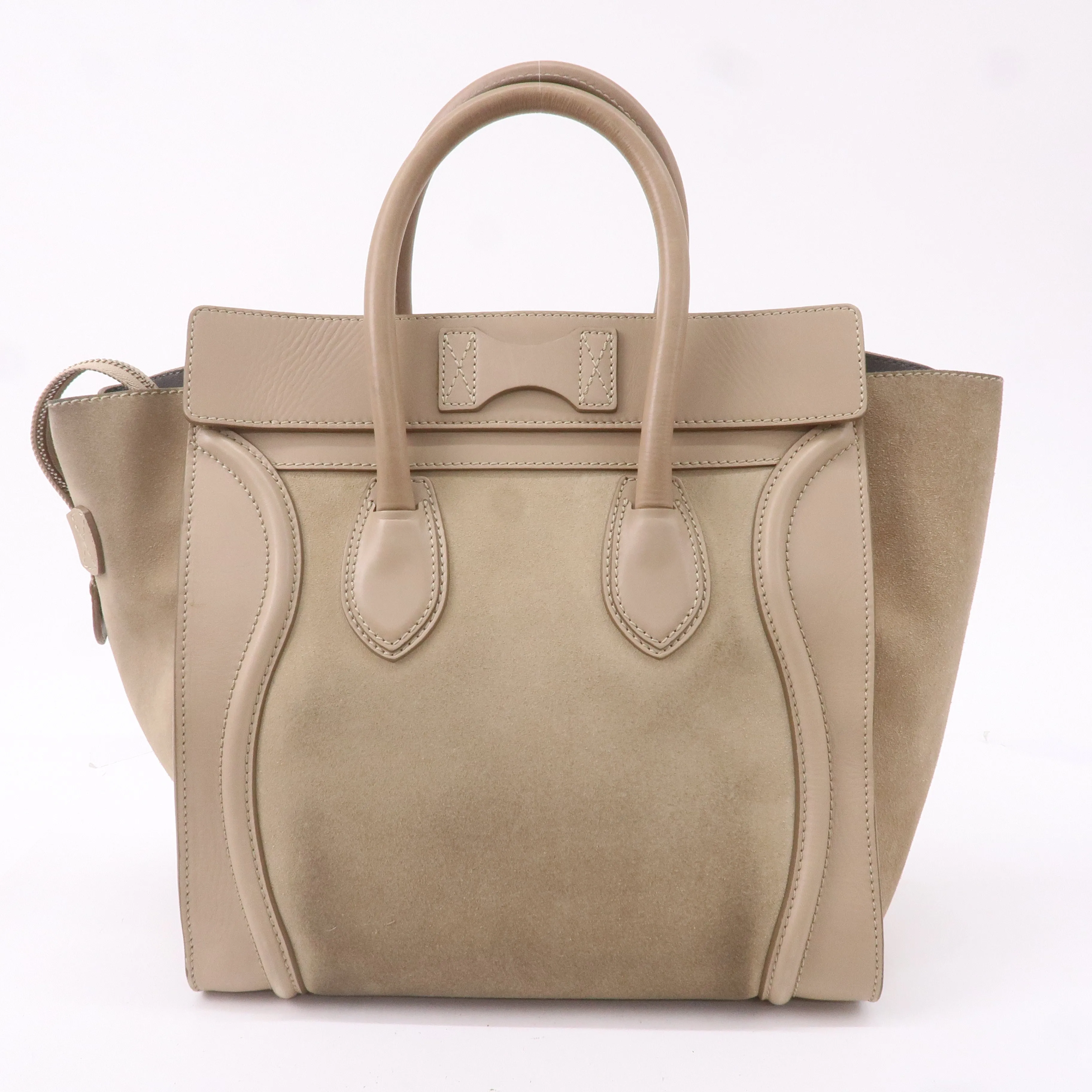 CELINE Luggage Mini Shopper Hand Bag Leather 165213 Beige