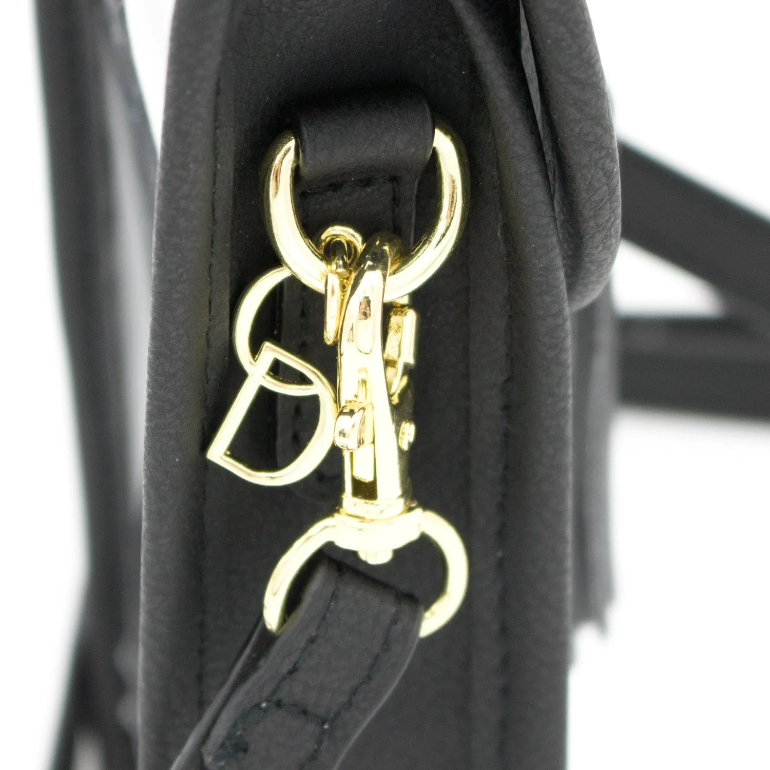 Cell Phone Crossbody - Clear Bag with Black and Gold Accents