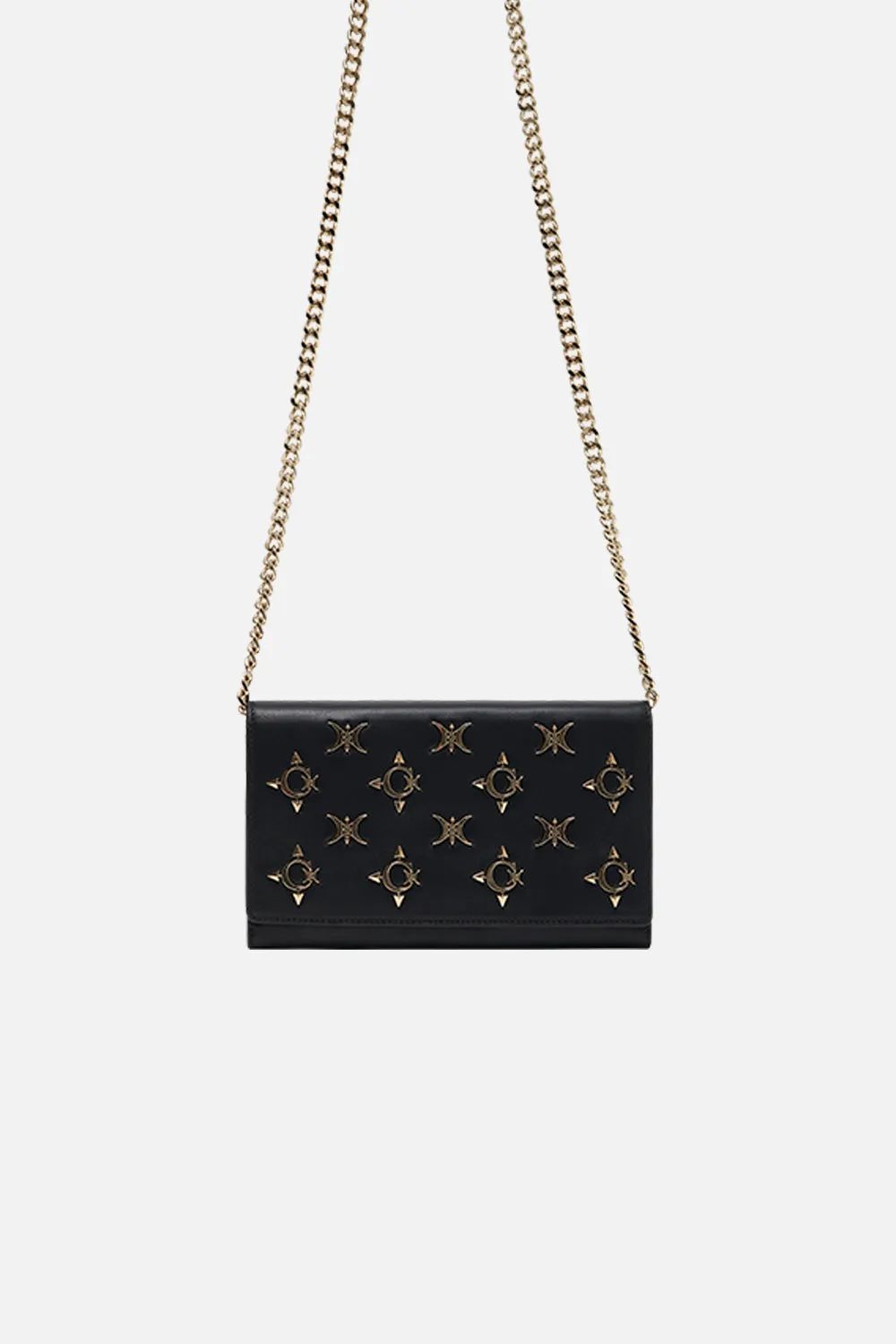 CHAIN FLAP CROSSBODY SOLID BLACK
