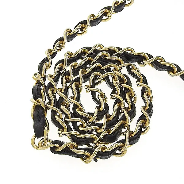 CHANEL Around 1990 Made Classic Flap Turn-Lock Chain Bag Black
