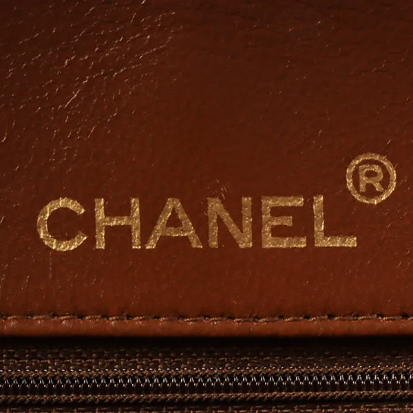Chanel Around 1990 Made Classic Flap Turn-Lock Chain Bag Brown